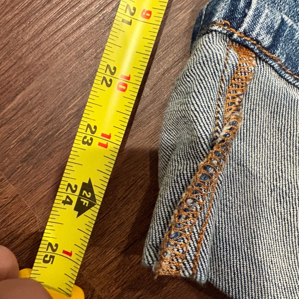 Pilcro Anthropologie Kayden Cuffed Carpenter Barrel Leg Jeans 26 Acid Wash Blue - Picture 2 of 10